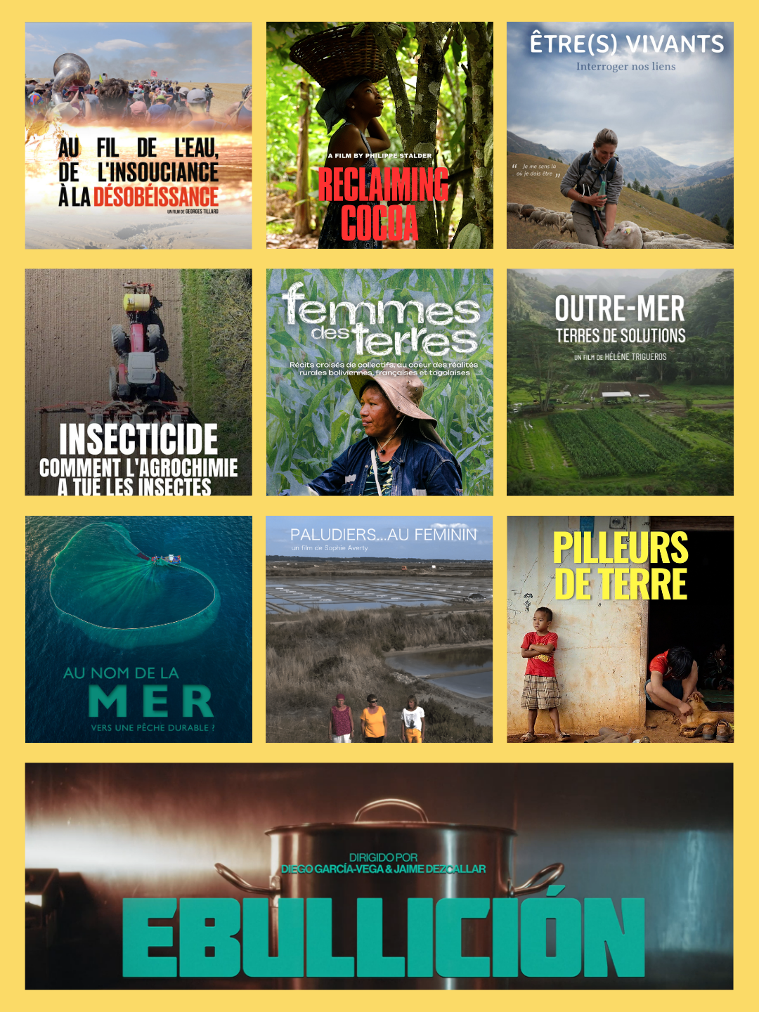 Affiche avec tous les films