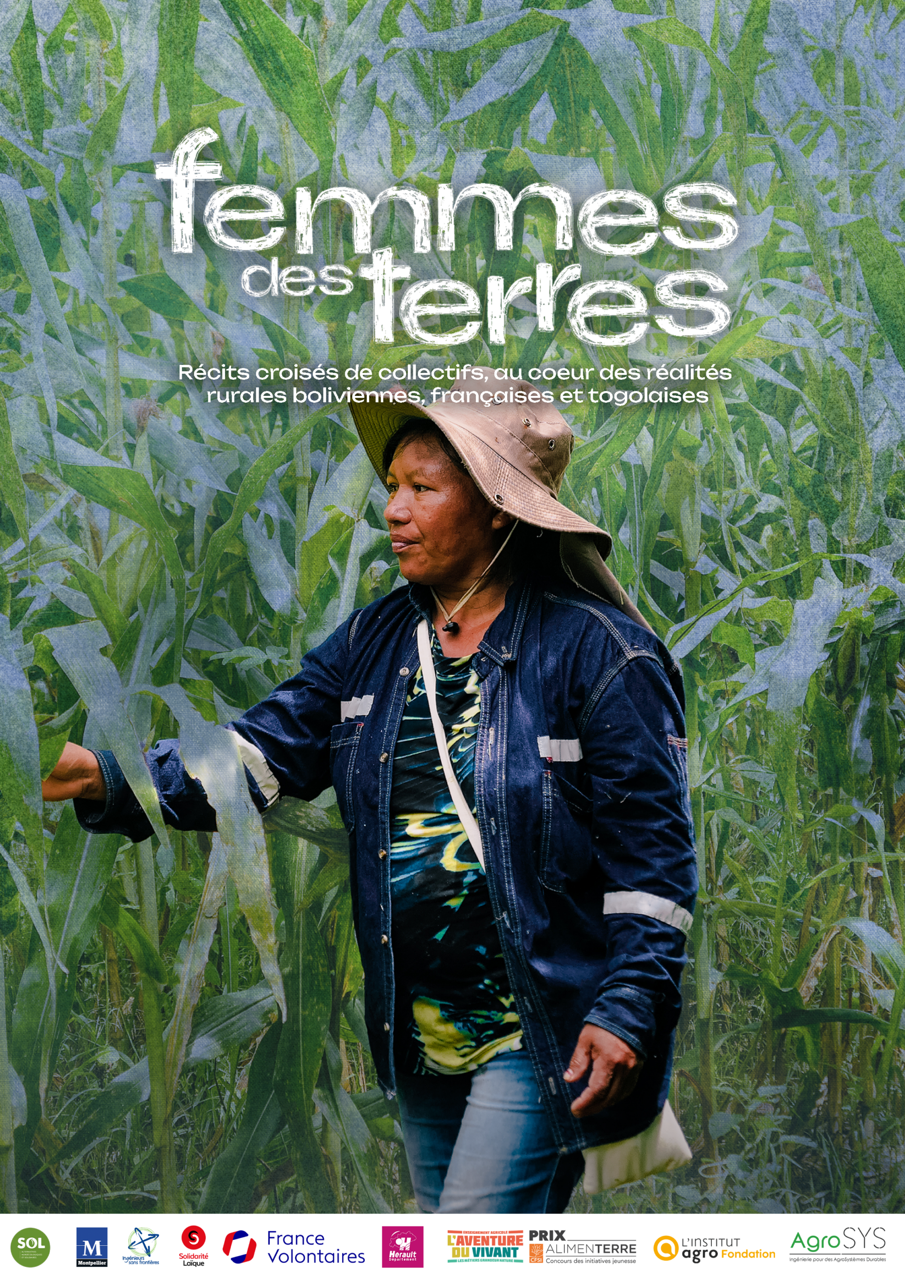 affiche-bolivie Affiche du film Femmes des terres, avec une paysanne bolivienne